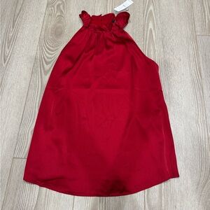 White House Black Market Red Sleeveless Blouse